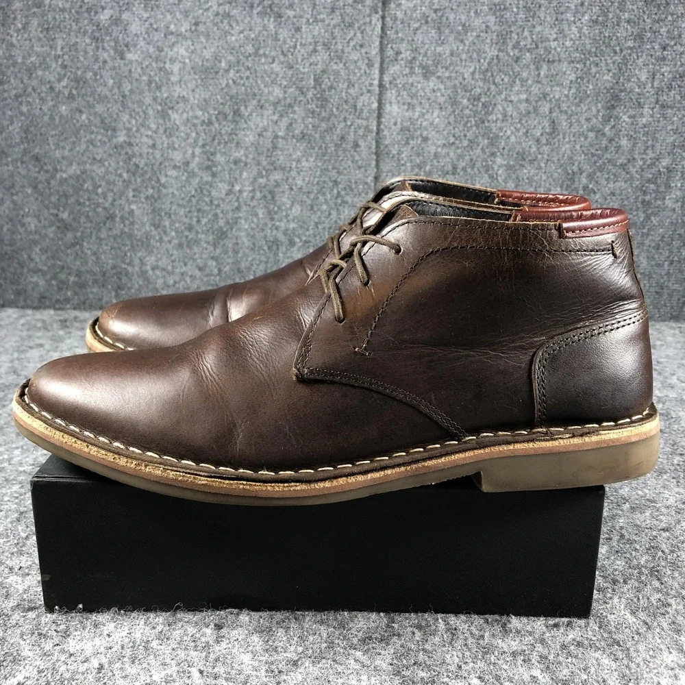Steve Madden Boots‎ Mens Size 10 Dark Brown Leather Heston Chukka Lace Up 983
